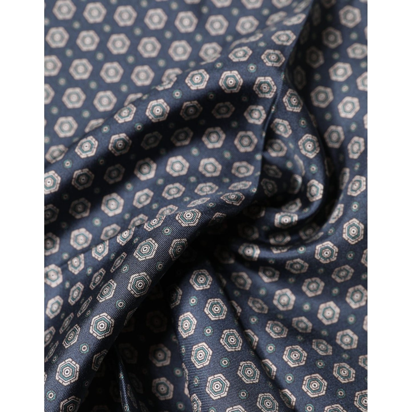 Dolce & Gabbana Blue Patterned Silk Square Handkerchief Scarf