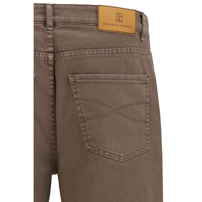 Brunello Cucinelli Brown Cotton Jeans Denim