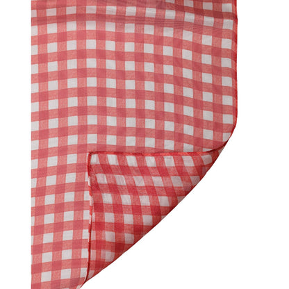 Dolce & Gabbana Red Checkered Silk Neck Wrap Shawl Scarf