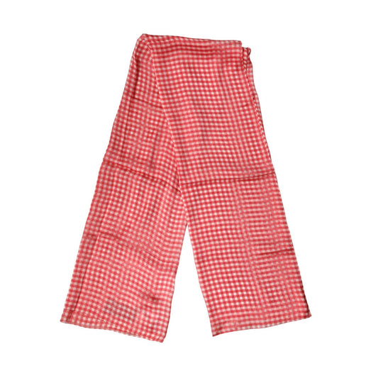Dolce & Gabbana Red Checkered Plaid Neck Wrap Shawl  Scarf