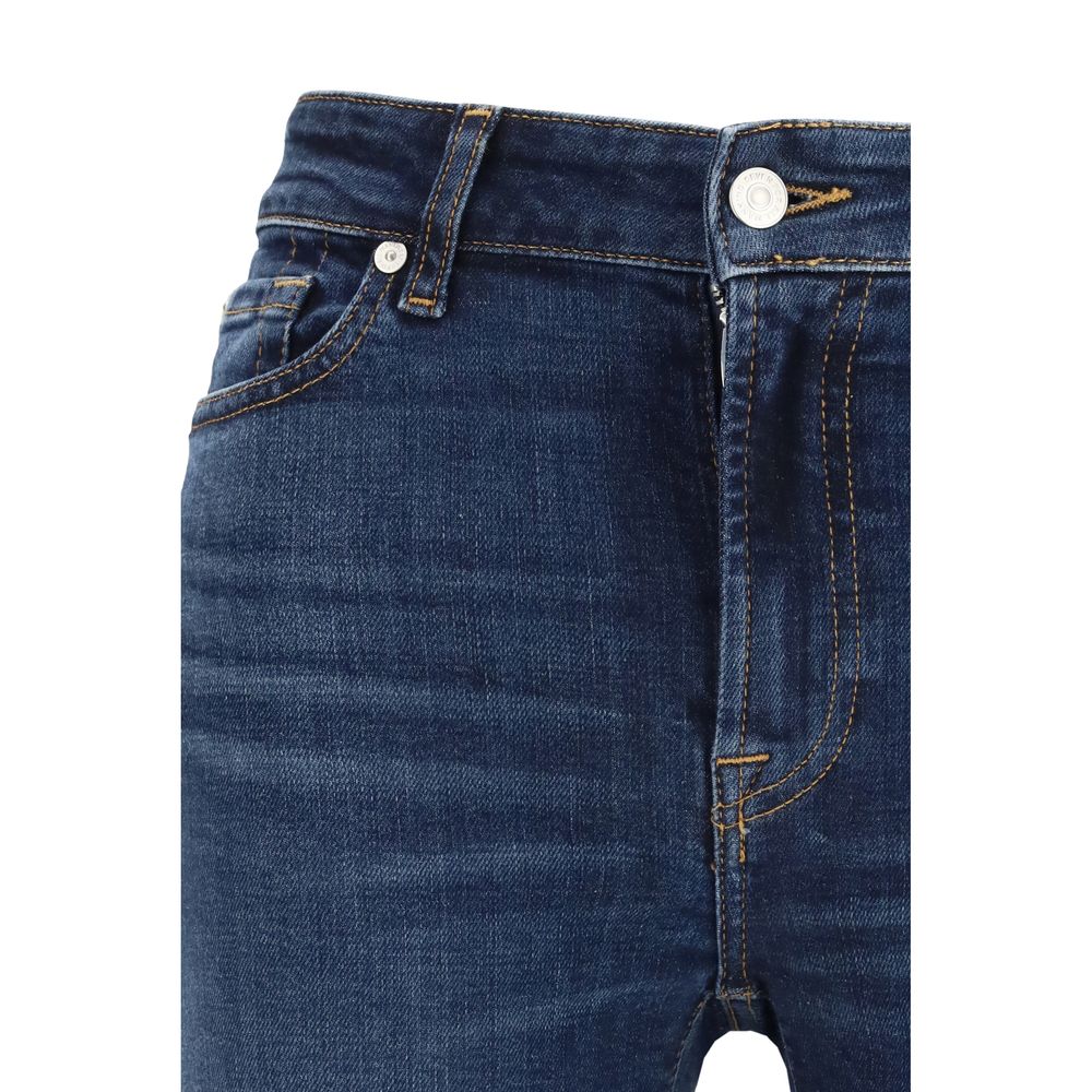7FOR Blue Cotton Bootcut Jeans 1728,26,27,28,30,72470364320,7FOR,Blue,Bootcut Jeans - Jeans Denim - Clothing,Clothing,Jeans Denim - Clothing,New with tags,W24,W29,Women