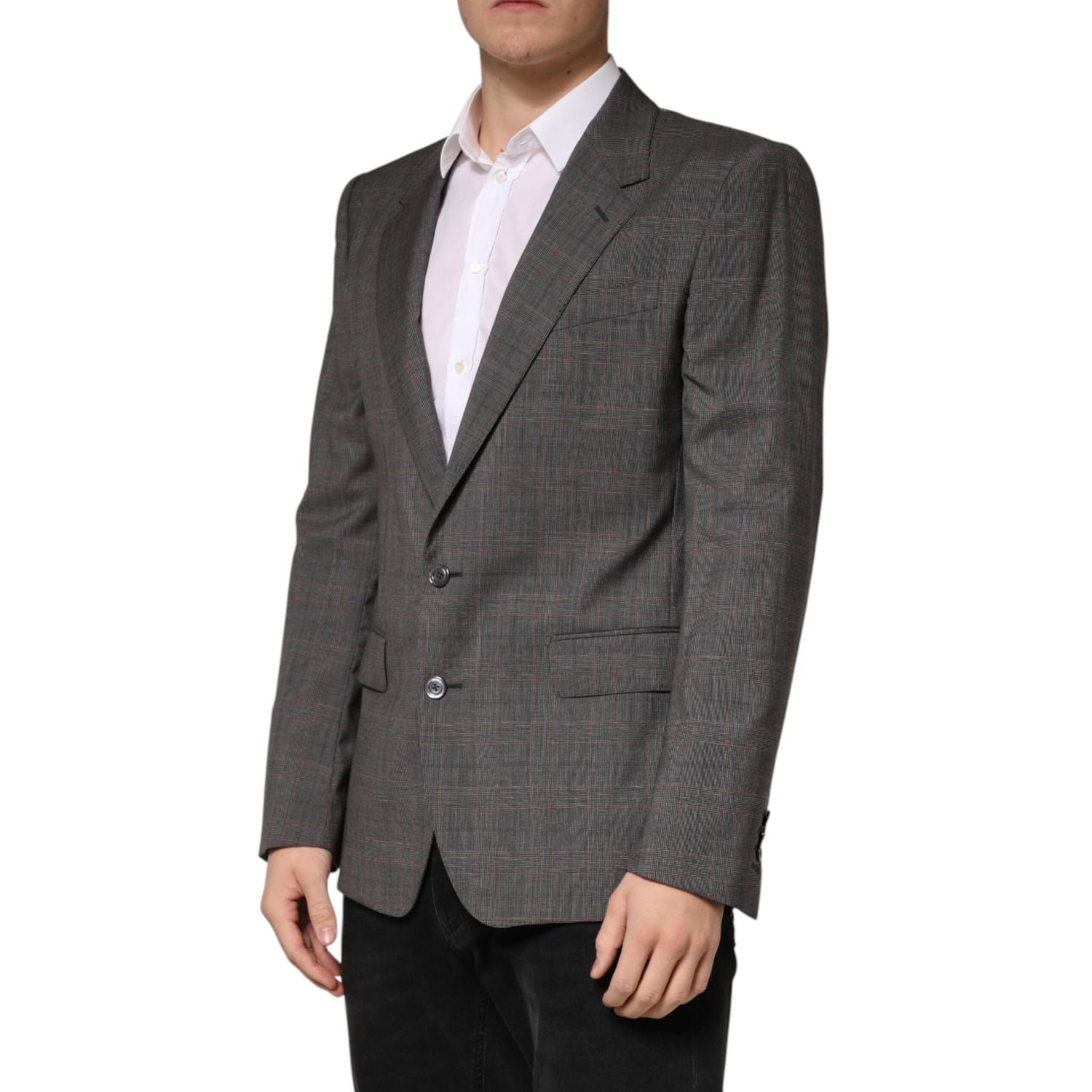 Dolce & Gabbana Gray Wool Single Breasted 2 Button Blazer
