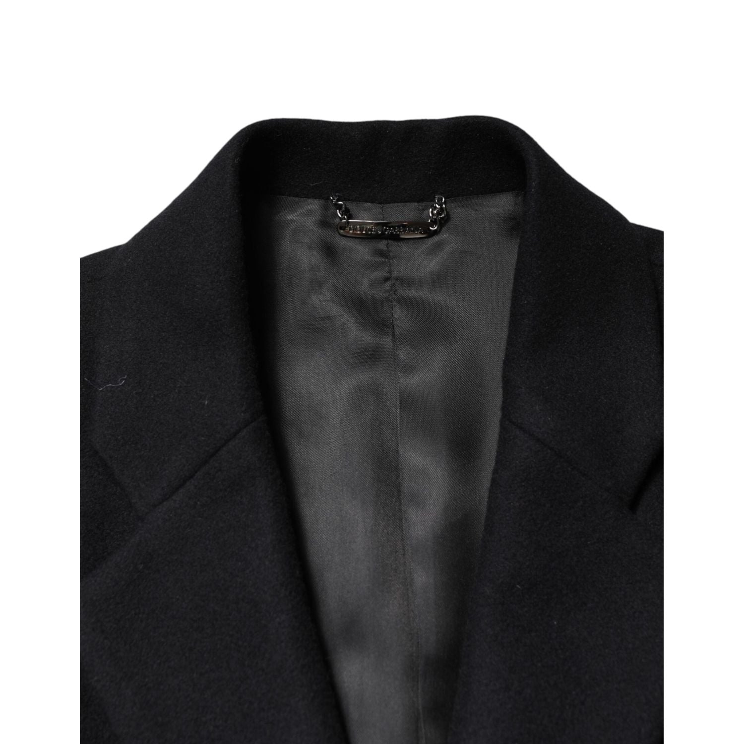 Dolce & Gabbana Black Wool Single Breasted Long Coat Jacket