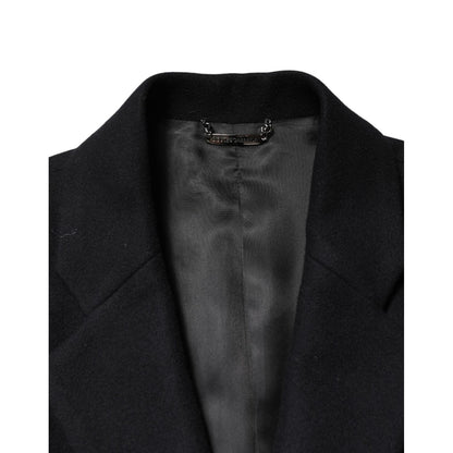 Dolce & Gabbana Black Wool Single Breasted Long Coat Jacket