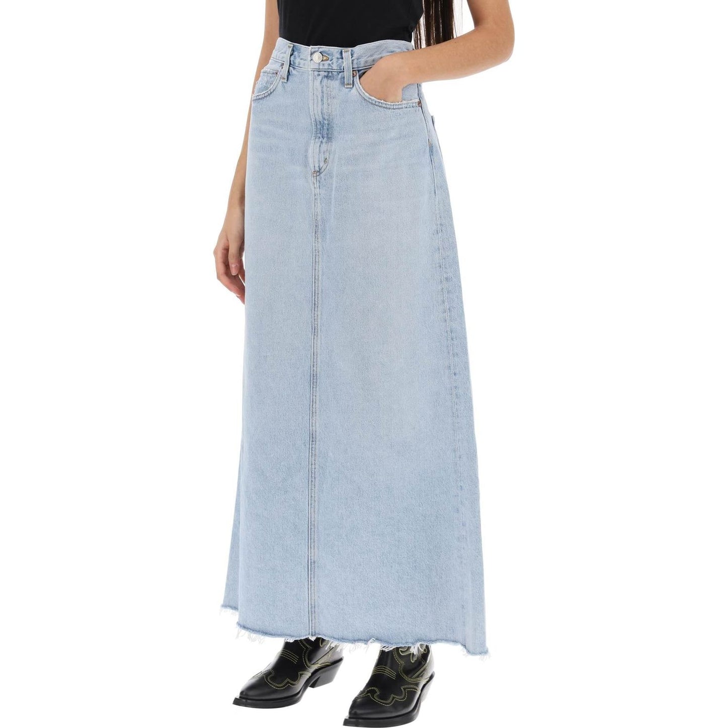 Agolde hilla maxi skirt in denim Skirts Agolde