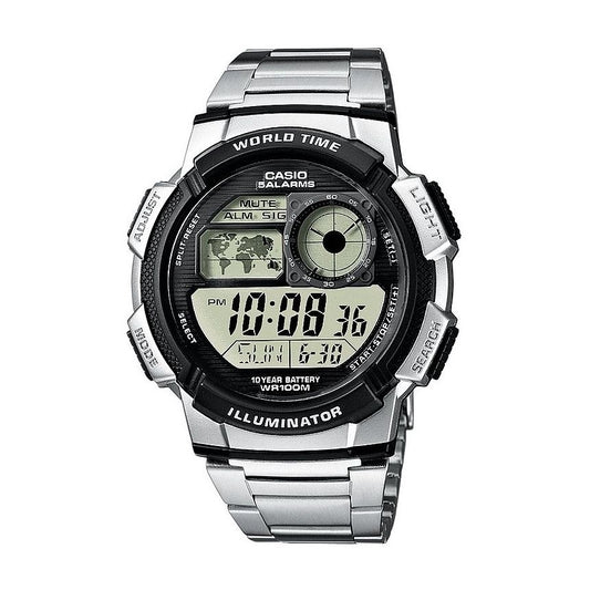 CASIO SPORT Mod. DIVER - WORLD TIME ILLUMINATOR - 5 ALARMS, 10 YEARS BATTERY - BLACK