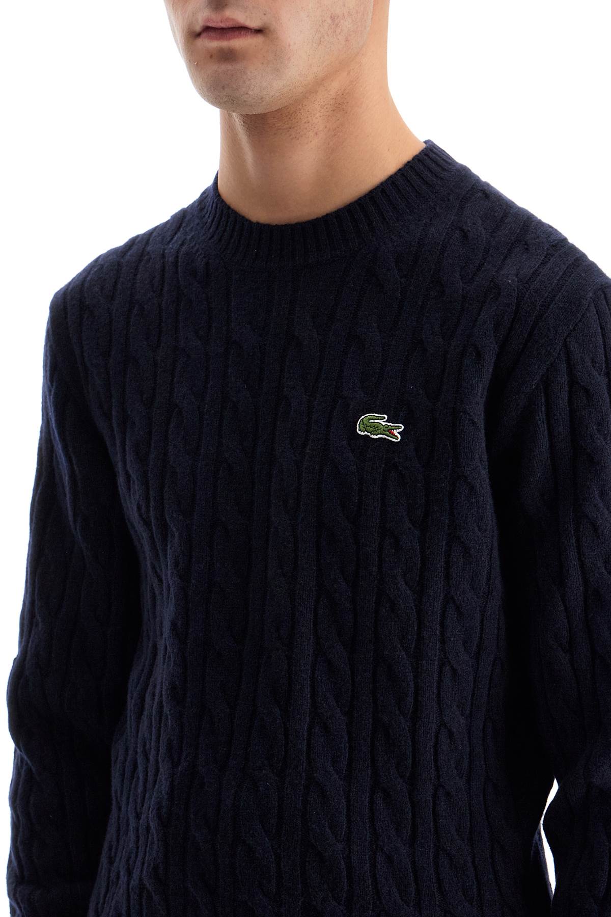 Lacoste classic fit cable knit wool pullover Knitwear Lacoste