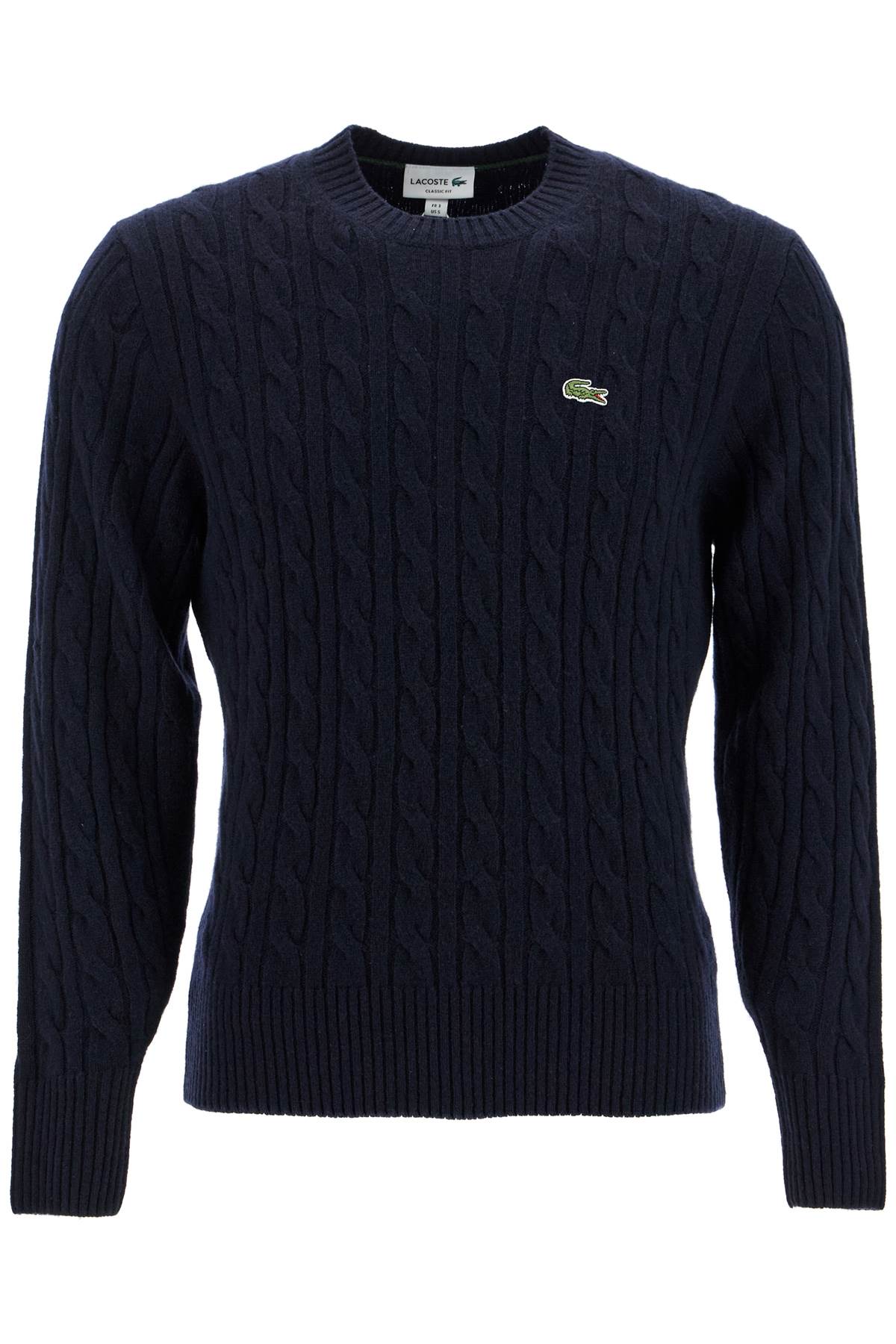 Lacoste classic fit cable knit wool pullover Knitwear Lacoste