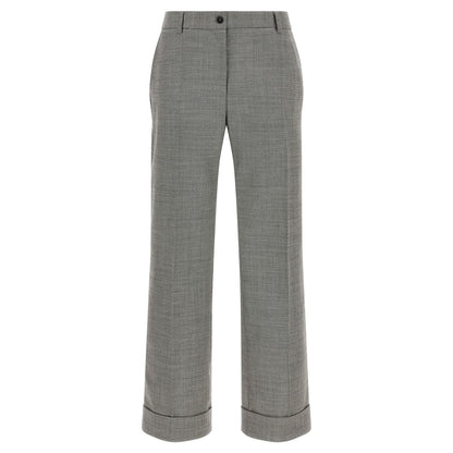 Alberto Biani Gray Wool Flared Pants