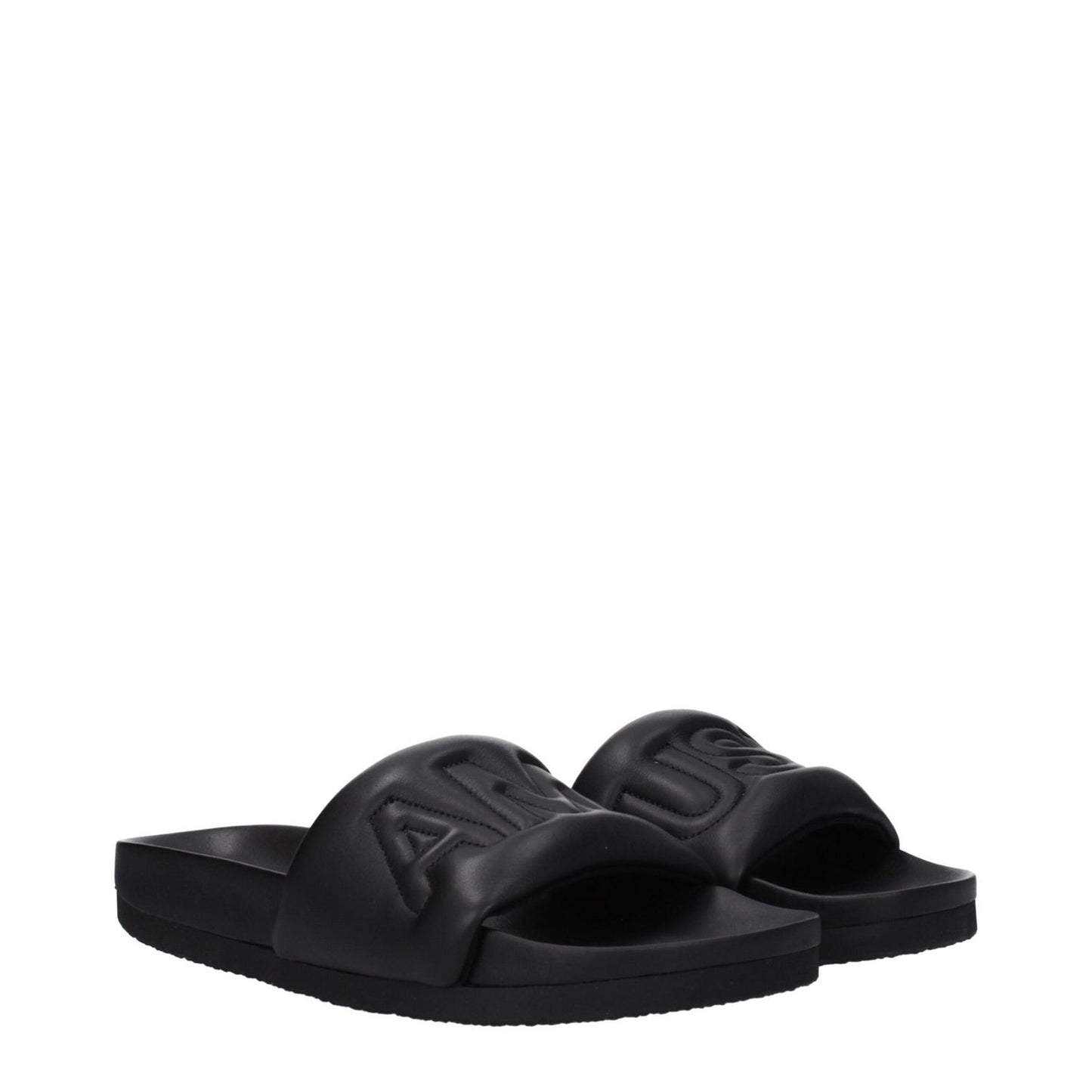 Ambush Black Leather Slippers