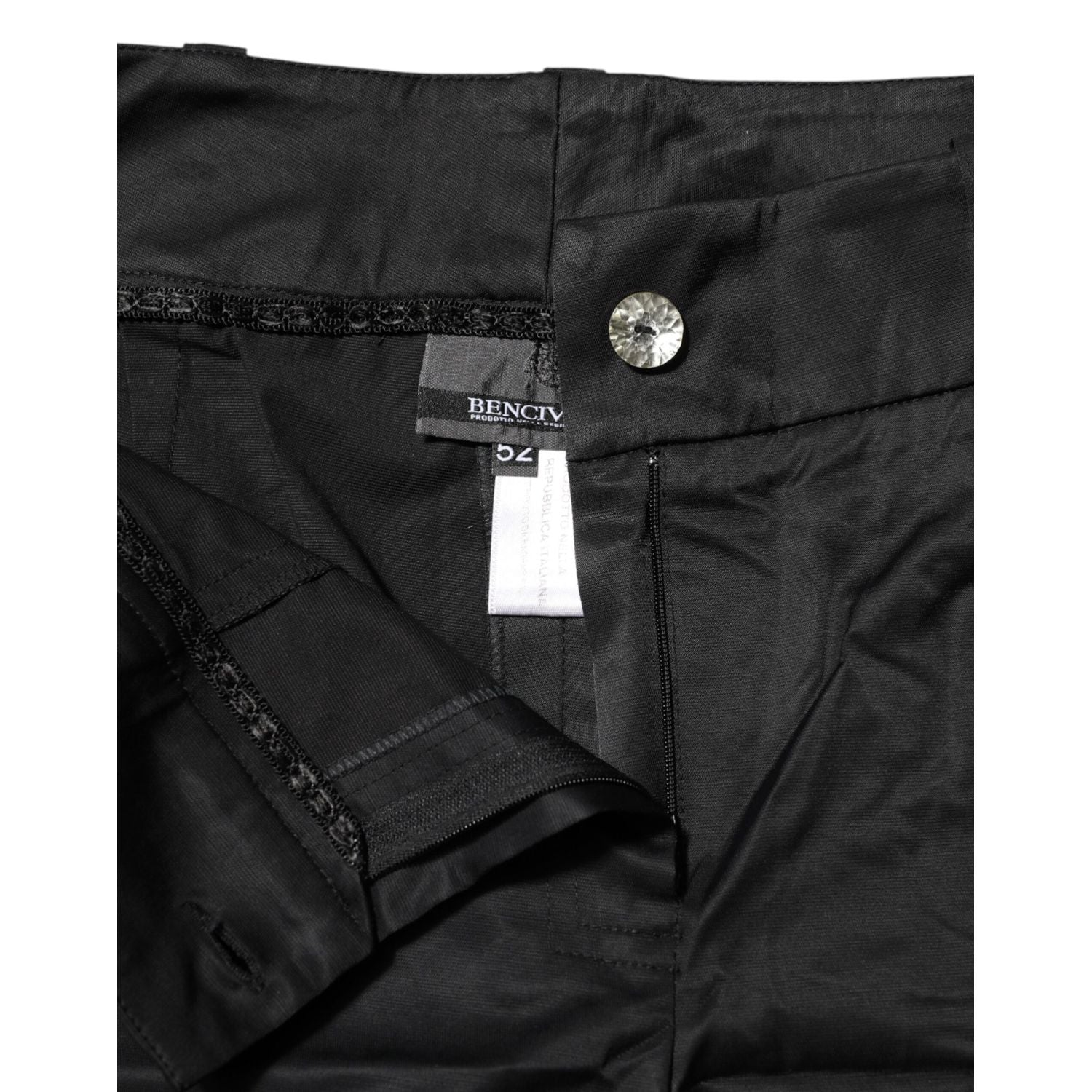 BENCIVENGA Black Cotton Blend Cropped Straight Leg Pants
