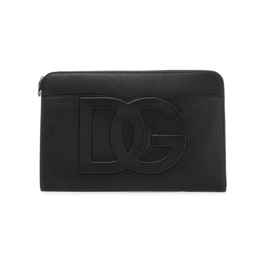 Dolce & Gabbana large hammered leather pouch Business & travel bags Dolce & Gabbana