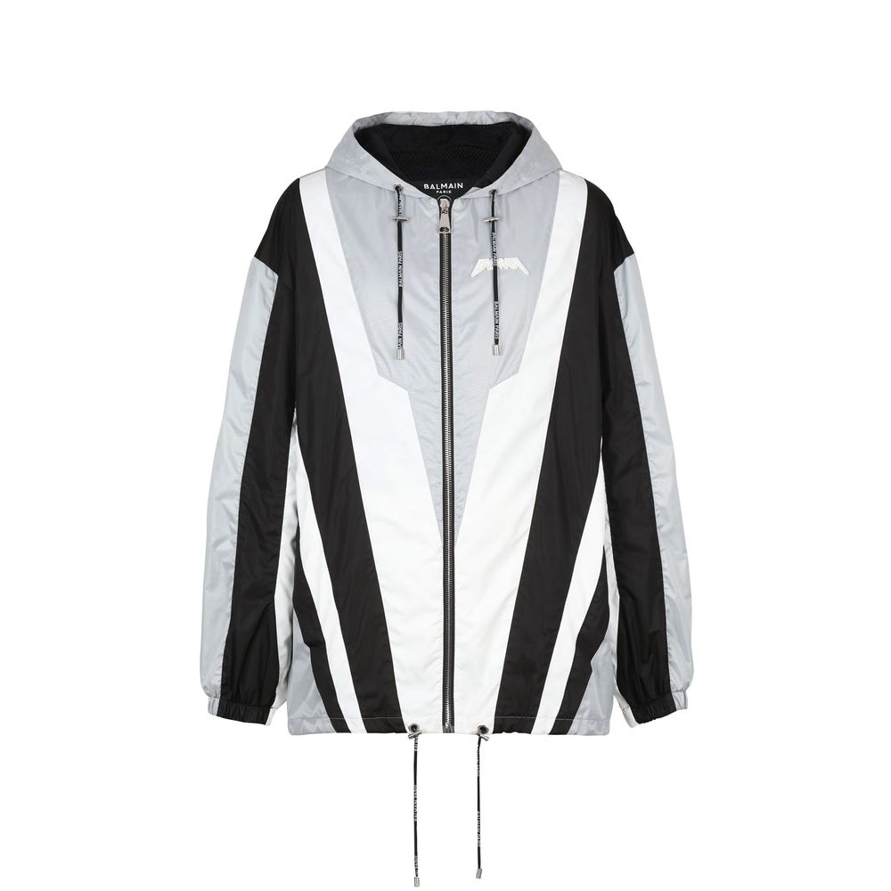 Balmain Black Polyester Shell Jacket 1728,44,75611013280,Balmain,Black,Clothing,IT46 | S,Jackets & Coats - Clothing,Men,New with tags,Shell Jackets - Jackets & Coats - Clothing