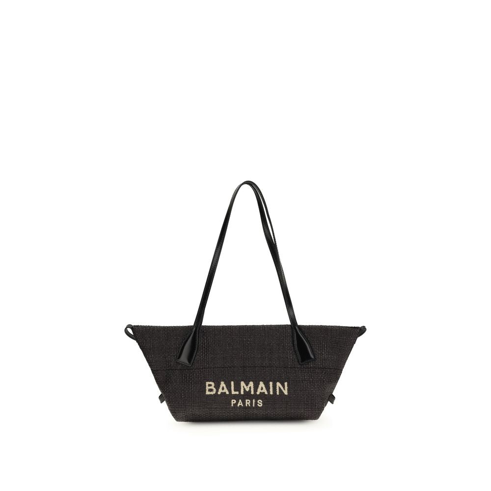 Balmain Black Raffia Shoulder Bag 1728,72470364320,Bags,Balmain,Black,New with tags,Shoulder Bags - Bags,Women