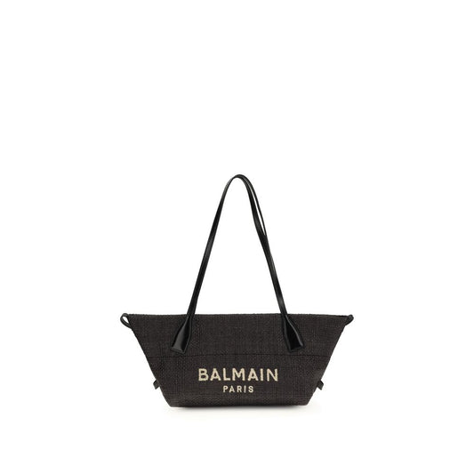 Balmain Black Raffia Shoulder Bag 1728,72470364320,Bags,Balmain,Black,New with tags,Shoulder Bags - Bags,Women