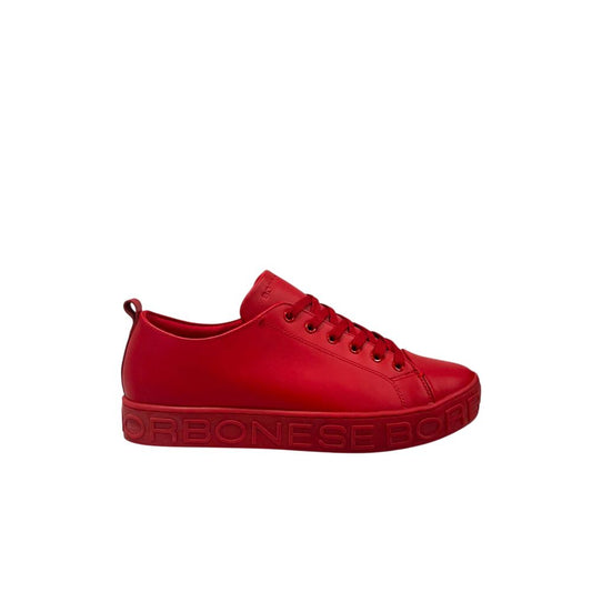Borbonese Red Leather Men Sneaker 1728,67345744032,Borbonese,EU42/US9,Men,Multicolor,New with tags,Platform - Sneakers - Shoes,Shoes,Sneakers - Shoes