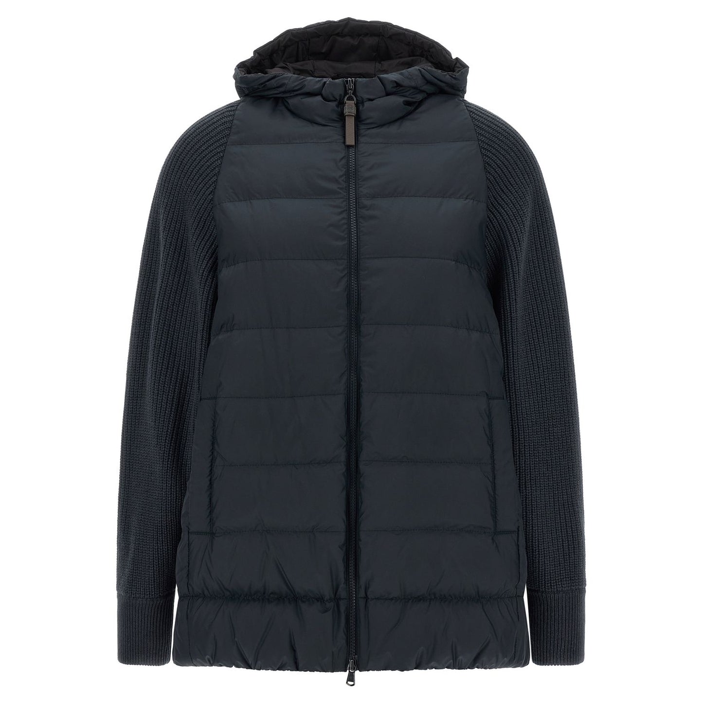 Brunello Cucinelli Blue Polyester Full-Length Jacket