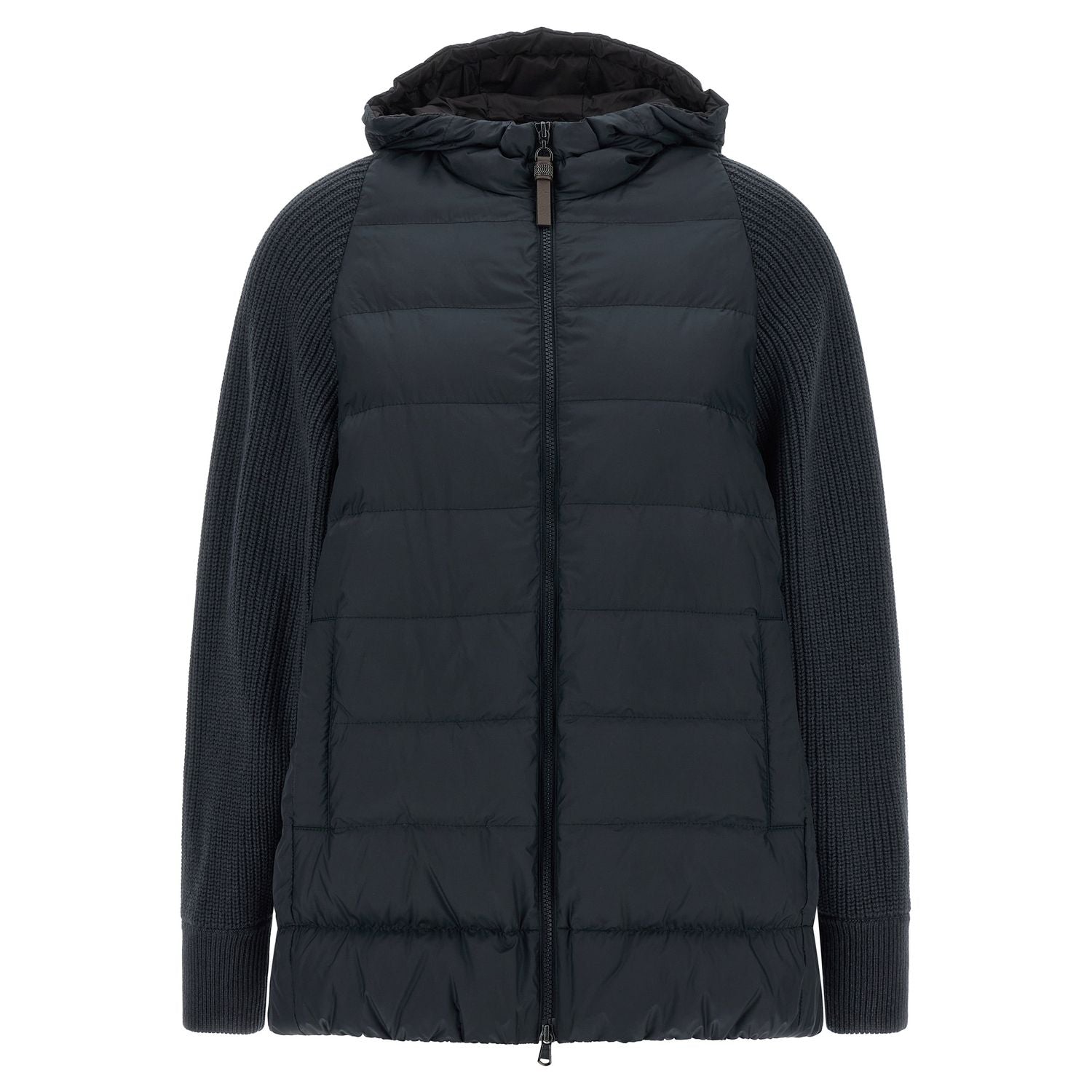 Brunello Cucinelli Blue Polyester Full-Length Jacket