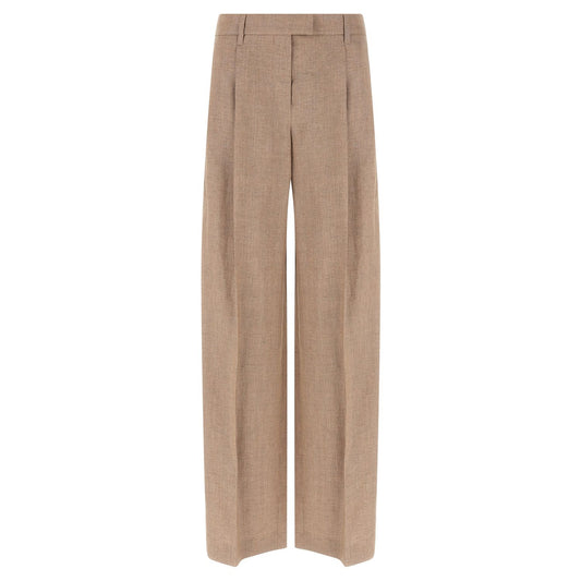 Brunello Cucinelli Multicolor Linen Flared Pants