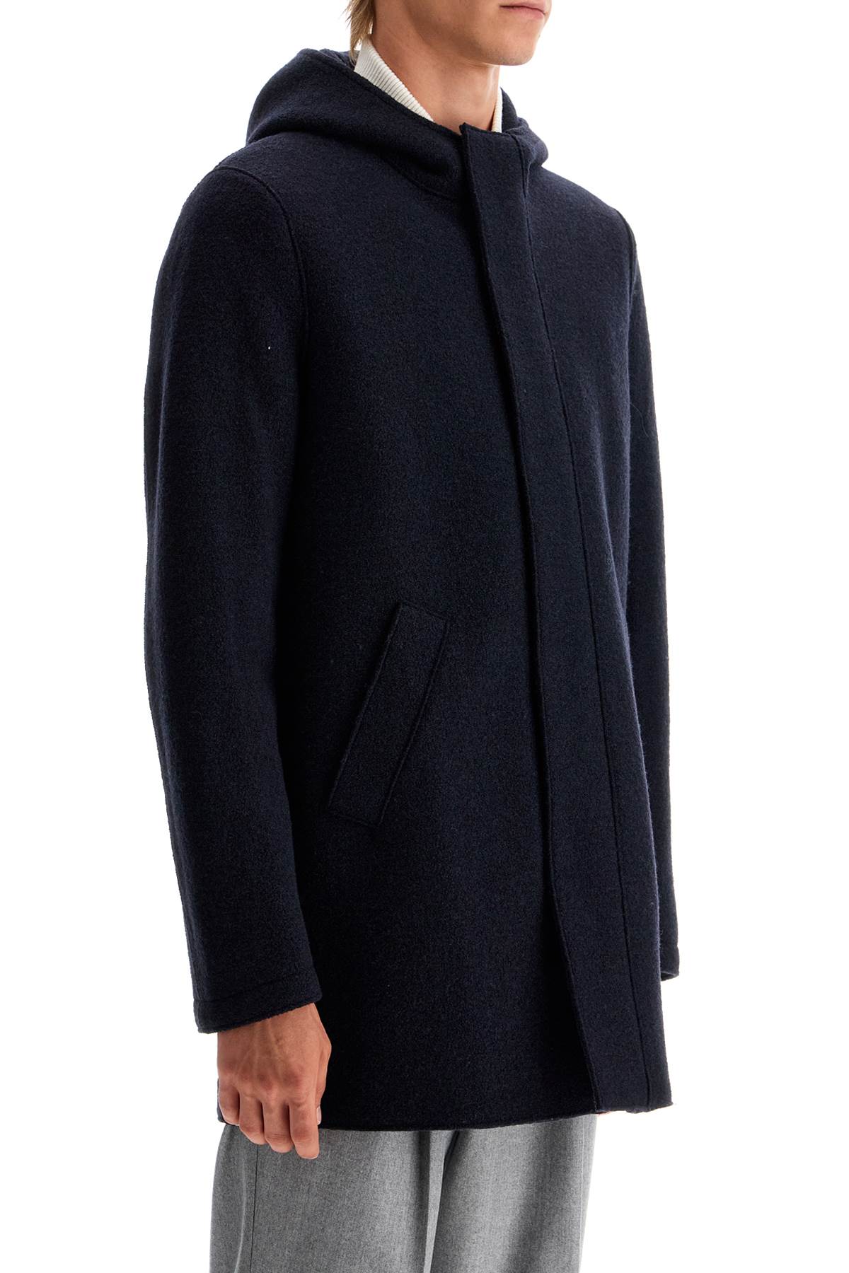 Harris Wharf London hooded wool coat in boiled wool Jackets Harris Wharf London