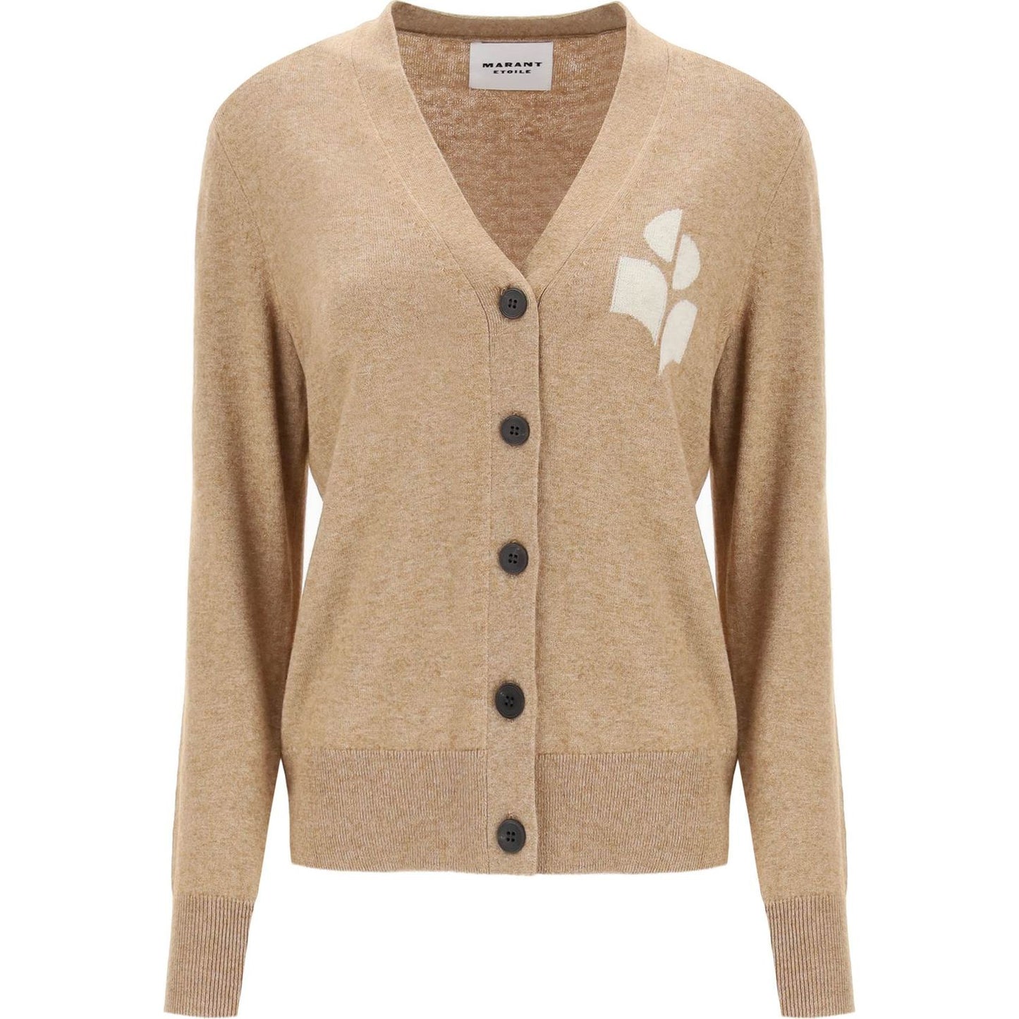 Isabel Marant Etoile karin cardigan with logo intarsia