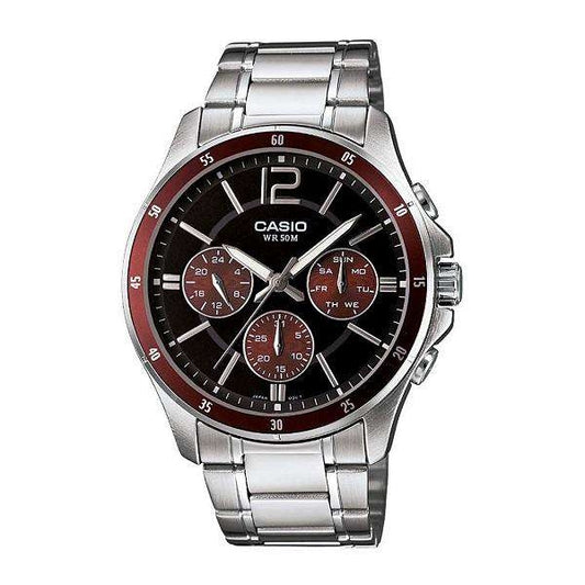CASIO COLLECTION Mod. MULTIFUNCTION CALENDAR - BLACK & BORDEAUX