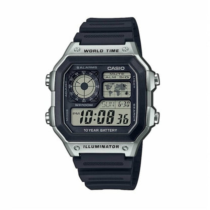 CASIO SPORT Mod. DIVER - WORLD TIME ILLUMINATOR 5 ALARMS - FUTURE CLASSIC COLLECTION - BLACK SILVER