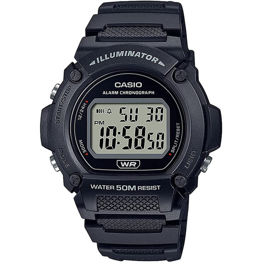 CASIO TIMELESS COLLECTION Mod. SPORT- ILLUMINATOR. WR 50M. ALARM. CHRONOGRAPH - BLACK