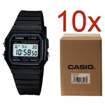 CASIO VINTAGE F-91W-1YEG **PACK 10 PCS**