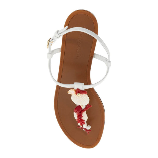 Dolce & Gabbana "nappa flip-flops with coral Sandals Dolce & Gabbana