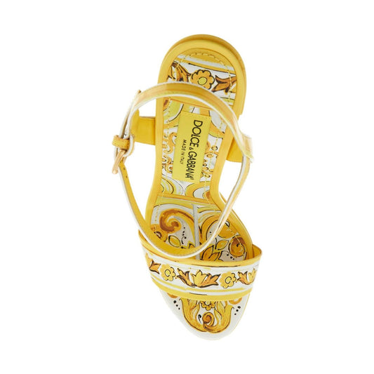 Dolce & Gabbana "shiny leather platform sandals with mai Sandals Dolce & Gabbana