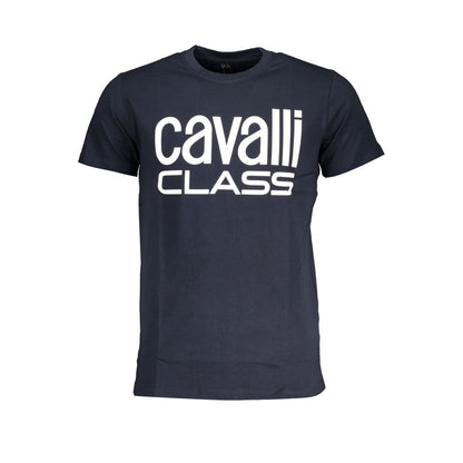 Cavalli Class Blu Cotton Men T-Shirt