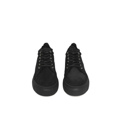 Cerruti 1881 Black Calfskin Women Platform Sneaker