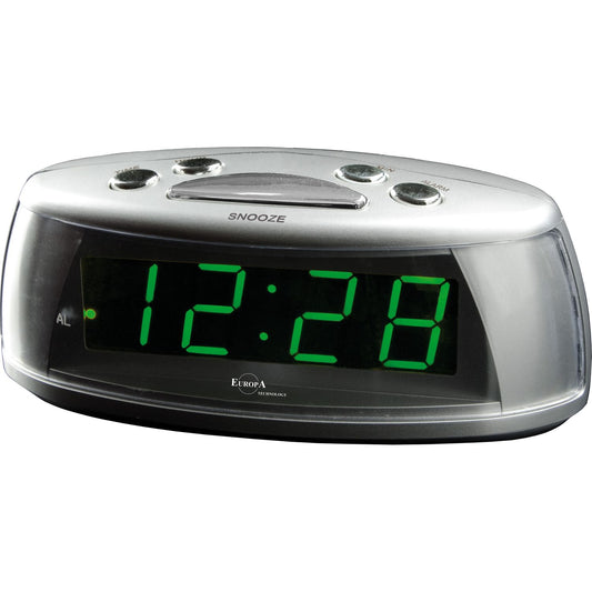 ELITE Sveglia LED a corrente (cavetto USB e spina inclusi) - ARGENTO - LED alarm clock powered by electricity (USB cable and plug included) - SILVER