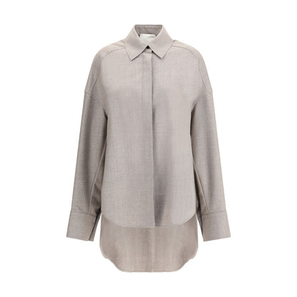 Di Stavnitser Gray Fleece Wool Dress Shirt