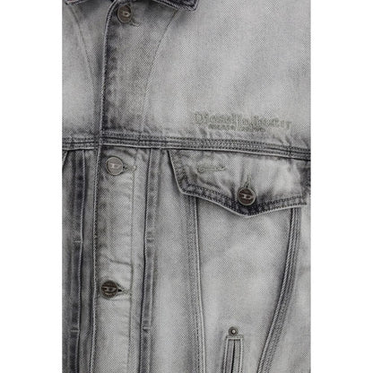 Diesel Gray Cotton Denim Jacket 1728,72470364320,Clothing,Denim Jackets - Jackets & Coats - Clothing,Diesel,Gray,Jackets & Coats - Clothing,L,M,Men,New with tags,S