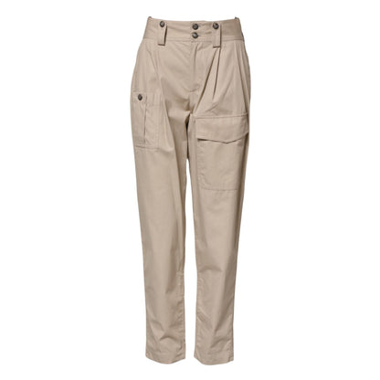 Dolce & Gabbana Beige Cotton High Waisted Pants