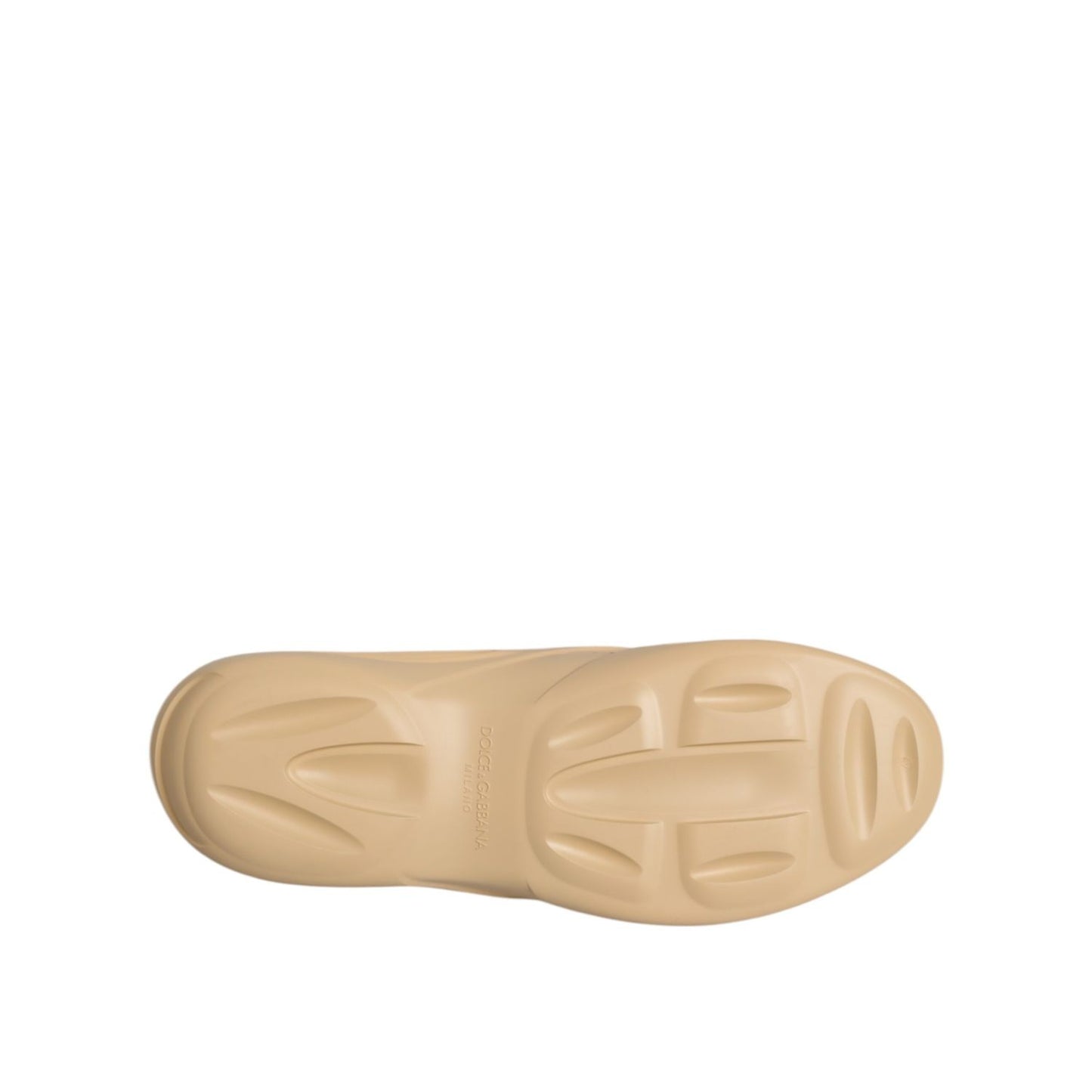 Dolce & Gabbana Beige Rubber Slides Low Top Sneakers Shoes