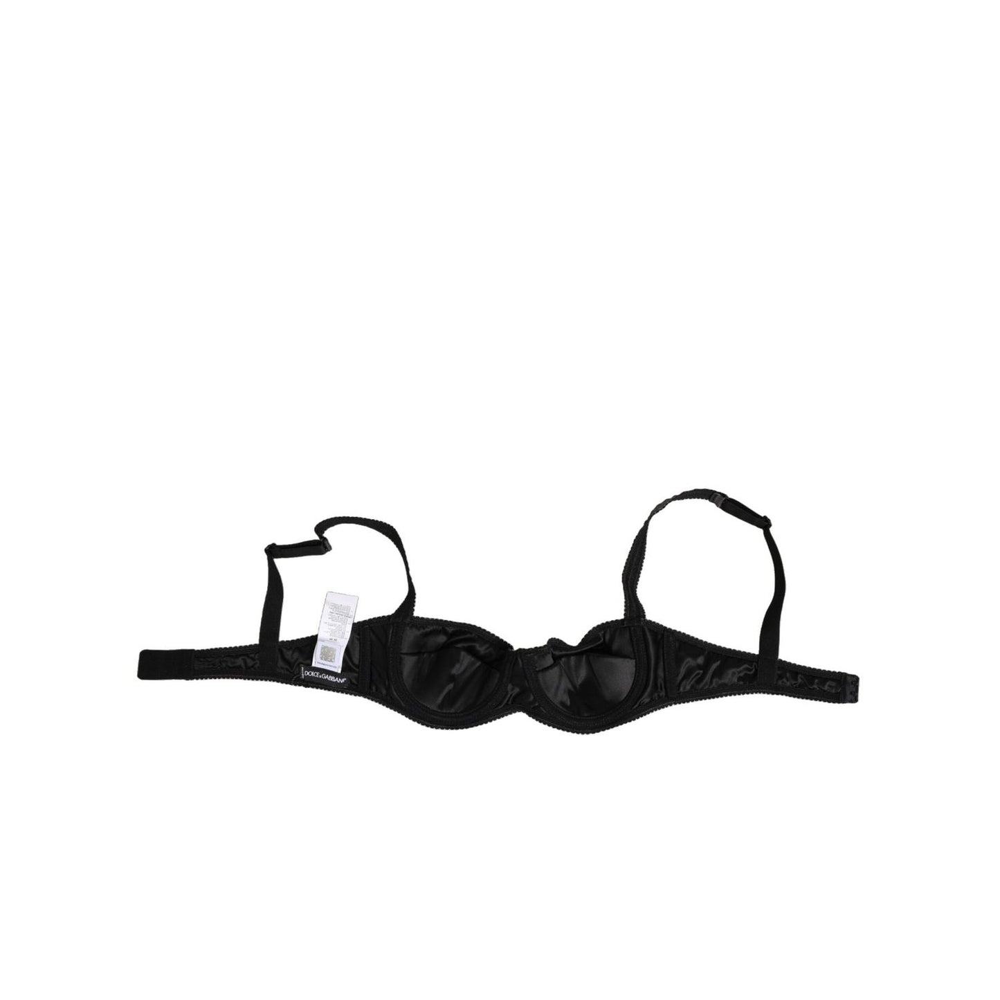 Dolce & Gabbana Black Acetate Stretch Balconette Bra Underwear