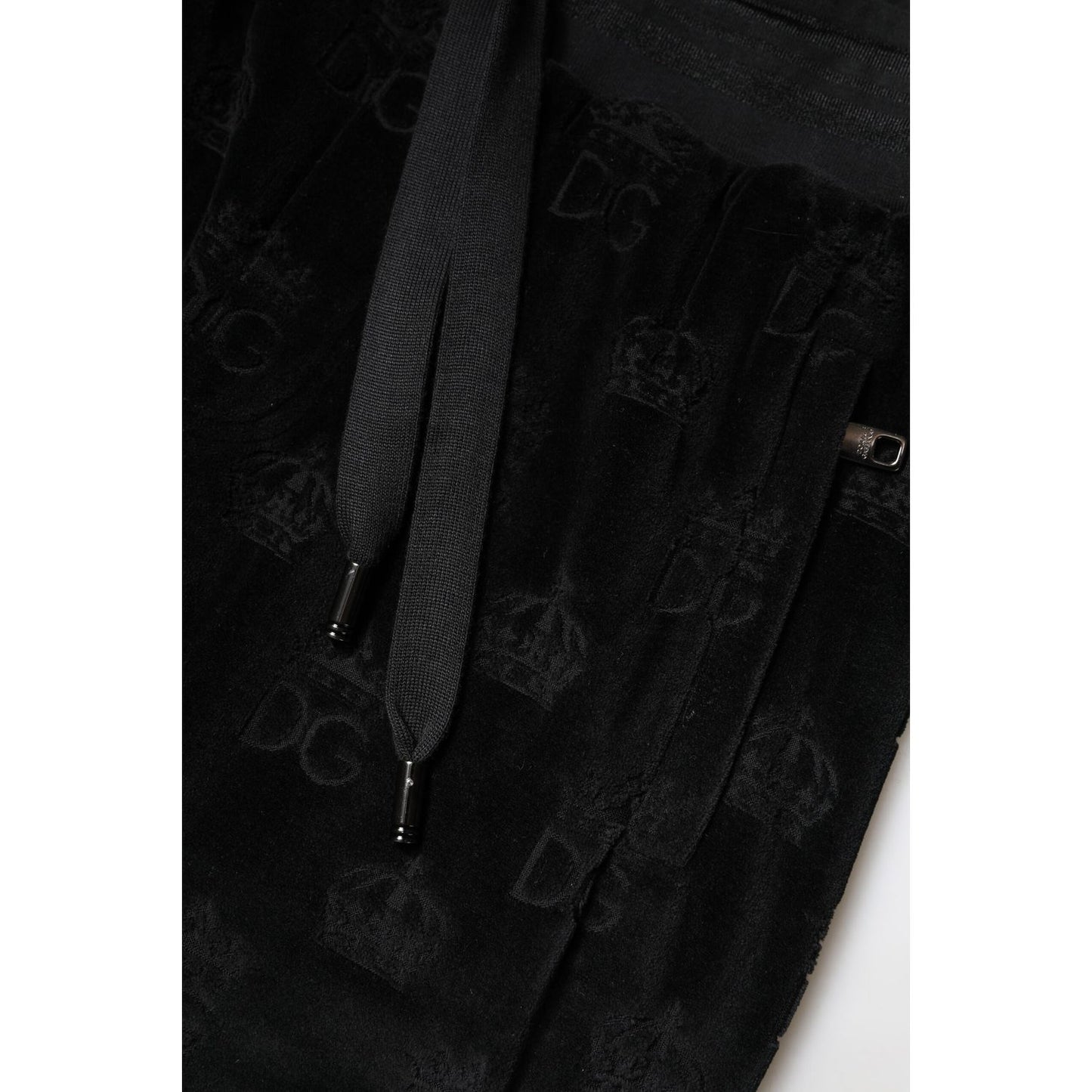 Dolce & Gabbana Black All-Over DG Logo Print Jogger Pants