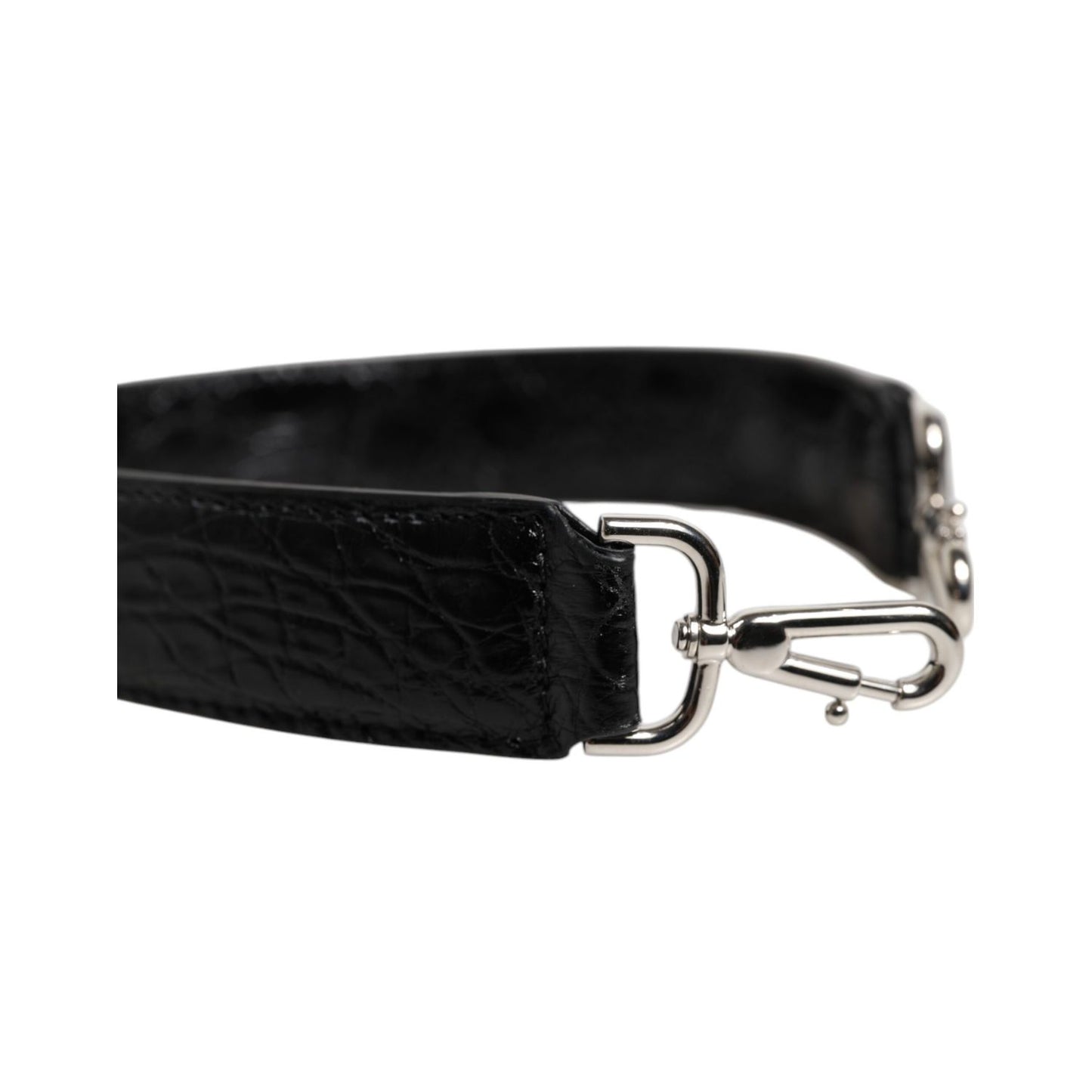 Dolce & Gabbana Black Alligator Leather Bag Shoulder Strap