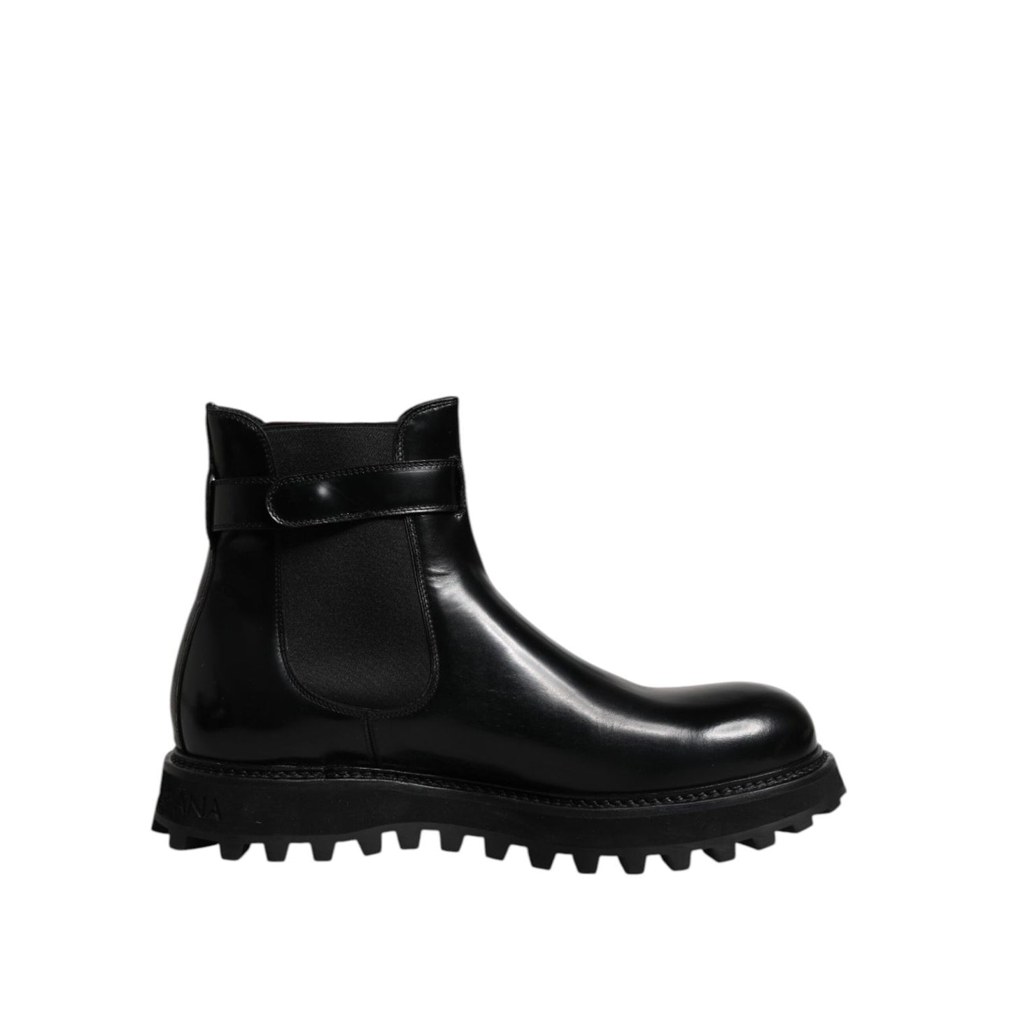 Dolce & Gabbana Black Belted DG Logo Men Chelsea Boots Shoes