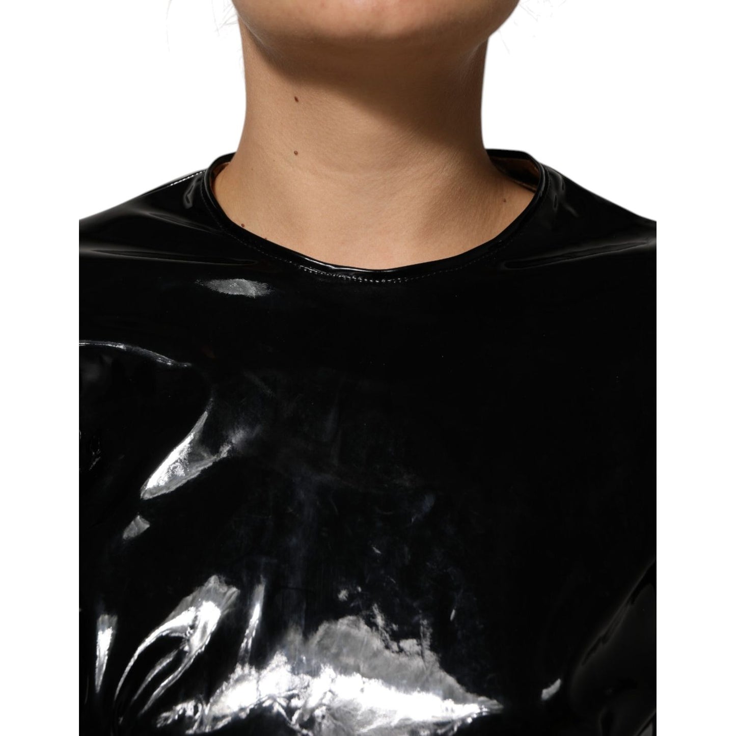 Dolce & Gabbana Black Bodycon Sheath Puff Sleeve Mini Dress