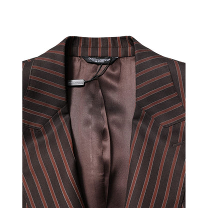 Dolce & Gabbana Black Brown Stripe Single Breasted Blazer