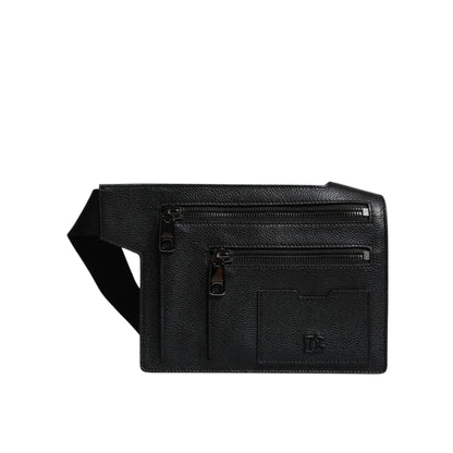Dolce & Gabbana Black Calfskin Leather Messenger Crossbody Bag