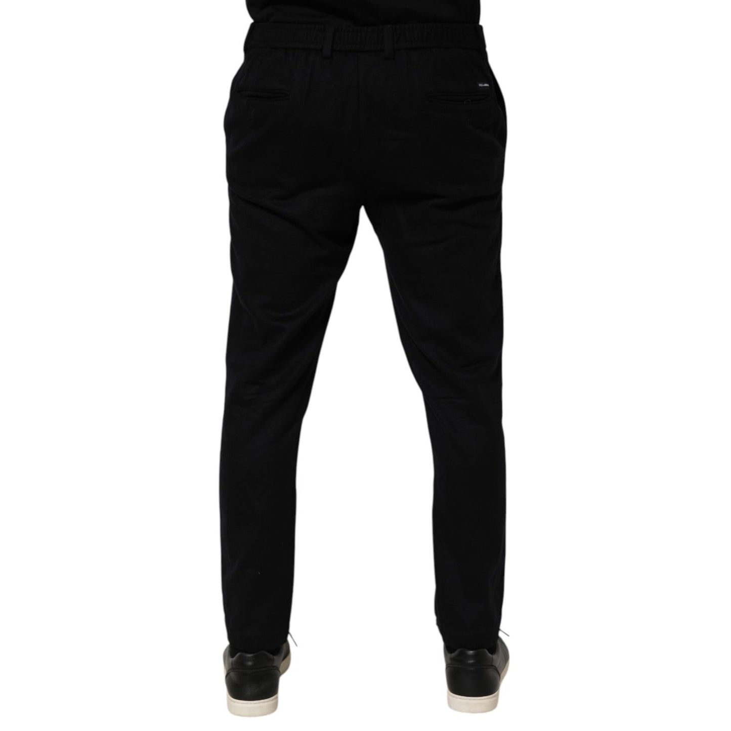 Dolce & Gabbana Black Cashmere Dress Formal Men Trouser Pants