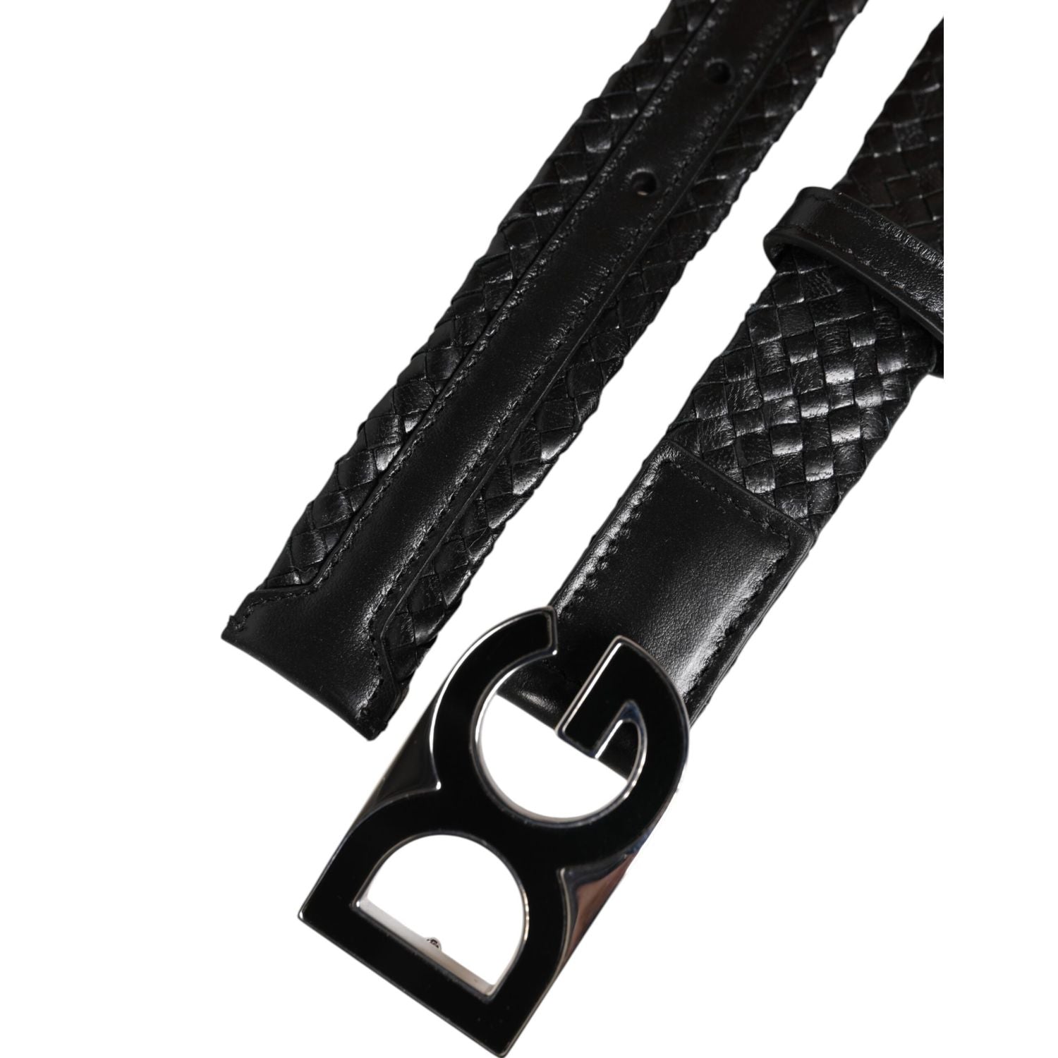 Dolce & Gabbana Black Classic Leather DG Logo Buckle Belt