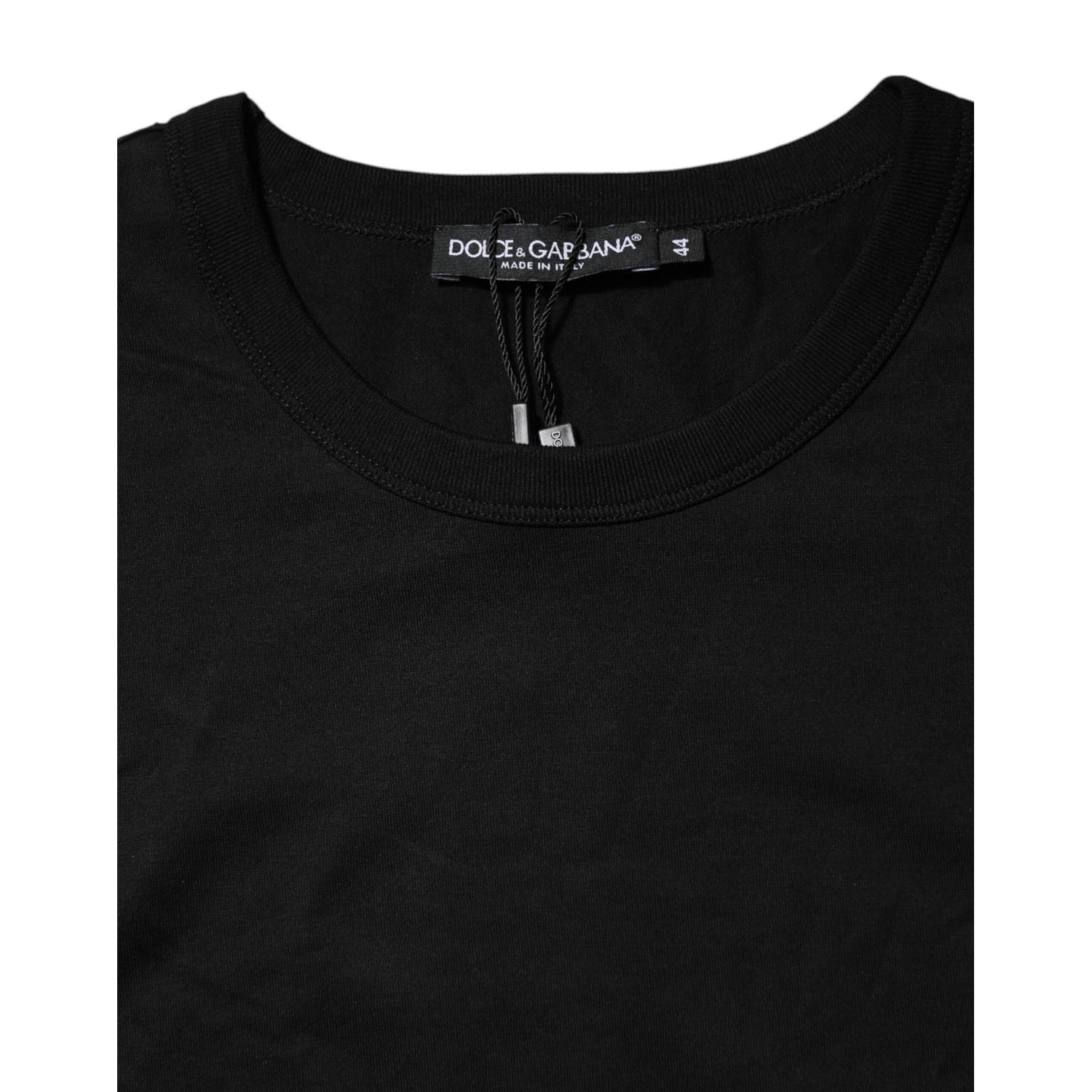 Dolce & Gabbana Black Cotton Crewneck Short Sleeves T-shirt