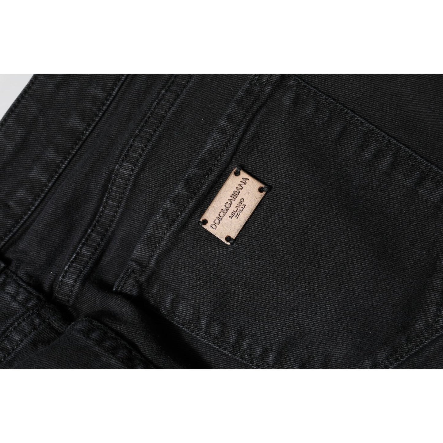 Dolce & Gabbana Black Cotton Mid Waist Skinny Denim Jeans