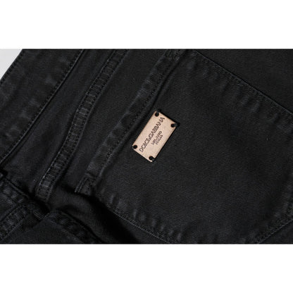 Dolce & Gabbana Black Cotton Mid Waist Skinny Denim Jeans